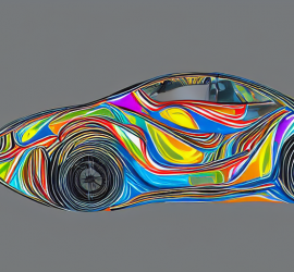 1088721963 Colorful Electric Car Sketch With African Patterns By Zaha Hadid